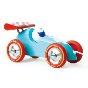 Voiture de course a trainer turquoise