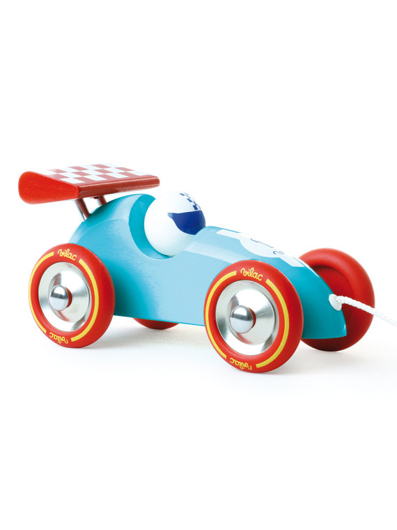 Voiture de course a trainer turquoise