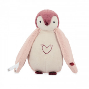 Peluche veilleuse manchot Rose