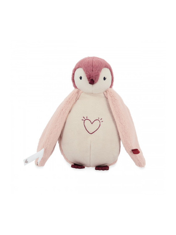 Peluche veilleuse manchot Rose