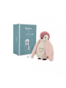 Peluche veilleuse manchot Rose