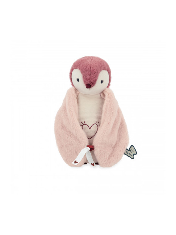 Peluche veilleuse manchot Rose