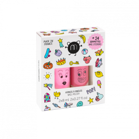 Coffret Stickers et Vernis Enfant 2 vernis + 24 stickers