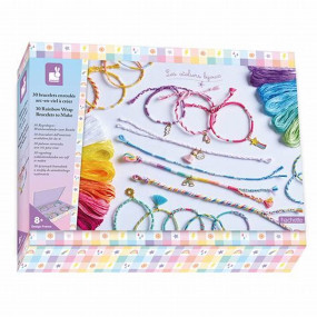 30 bracelets enroulé arc en ciel