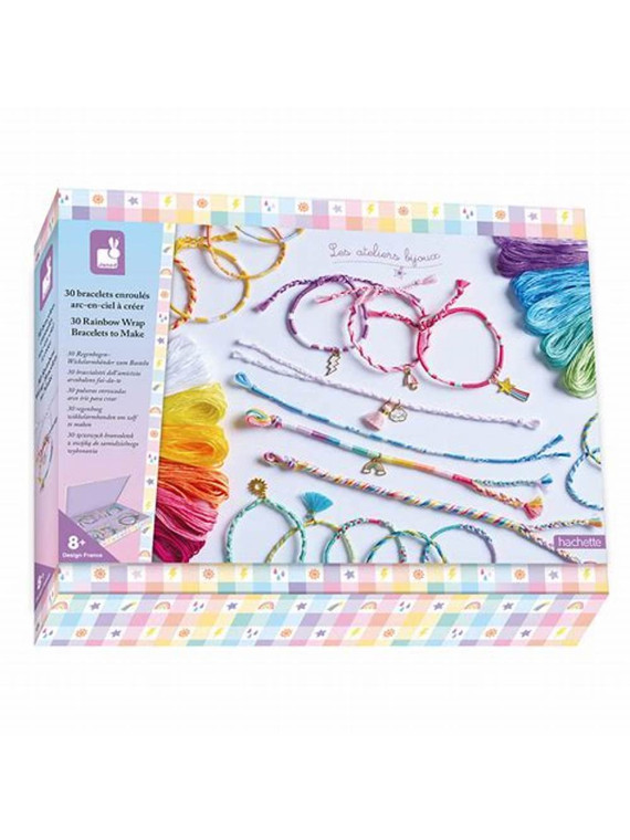 30 bracelets enroulé arc en ciel