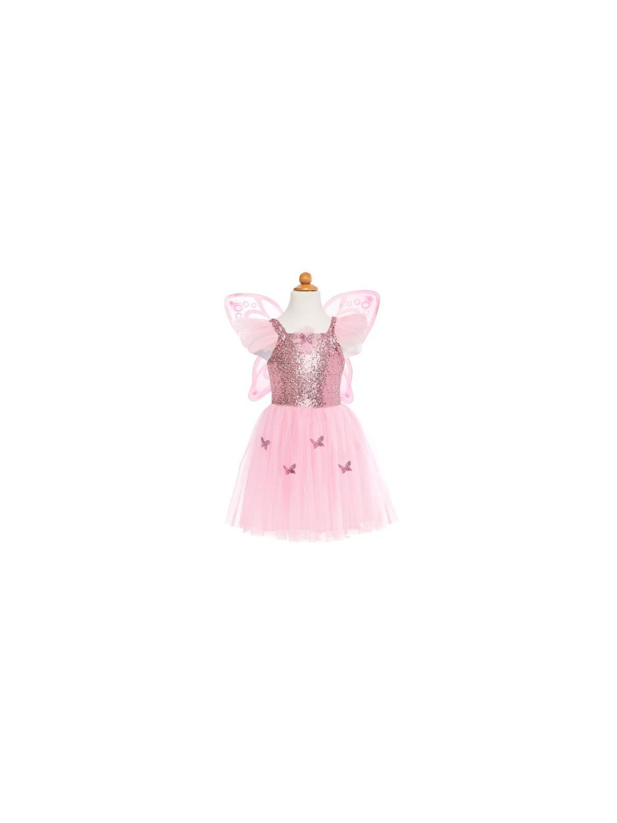 ROBE PAPILLON ROSE AVEC AILES 5/7 ANS