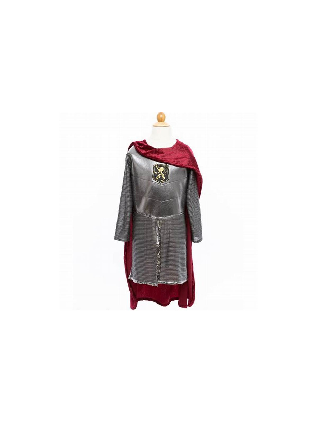 Costume de chevalier dargent avec cape rouge 5/6ans