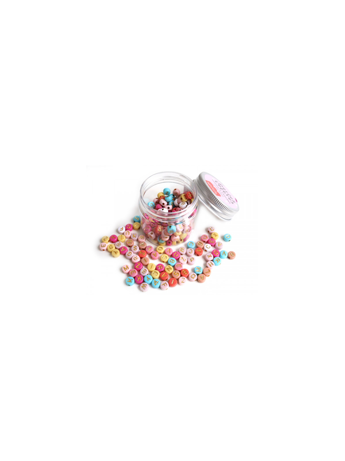 Pot perles lettres  Multicolore