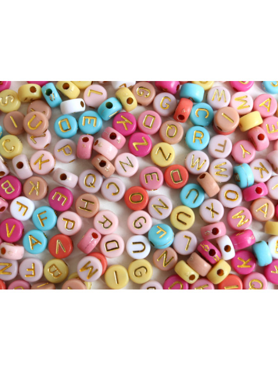 Pot perles lettres  Multicolore