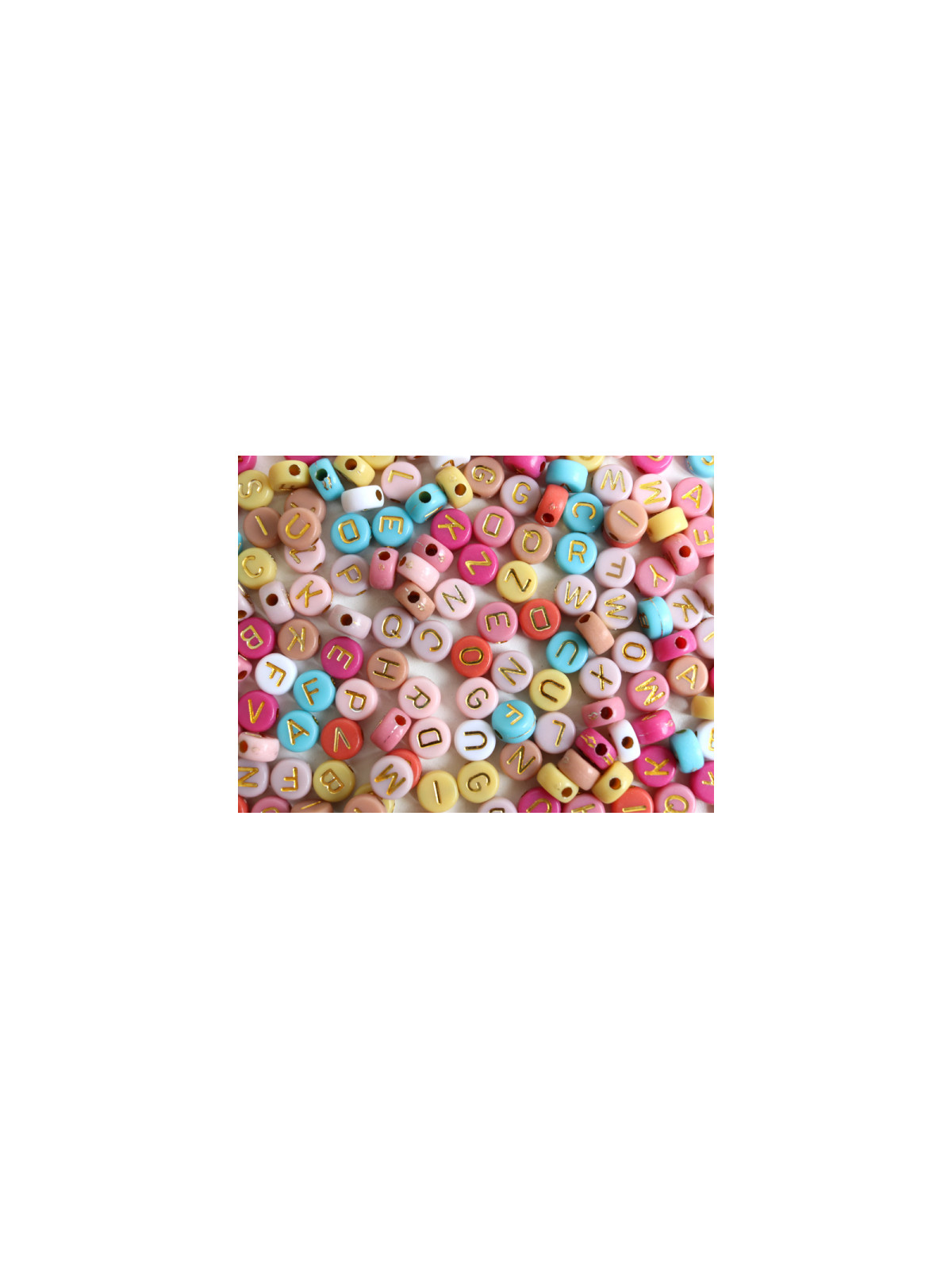 Pot perles lettres  Multicolore