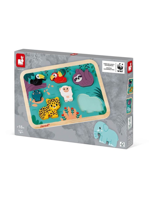 Puzzle Chunky en bois Jungle - Partenariat WWF®