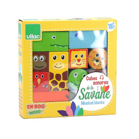 Cubes sonores en bois, La savane