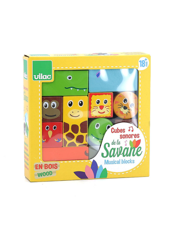 Cubes sonores en bois, La savane